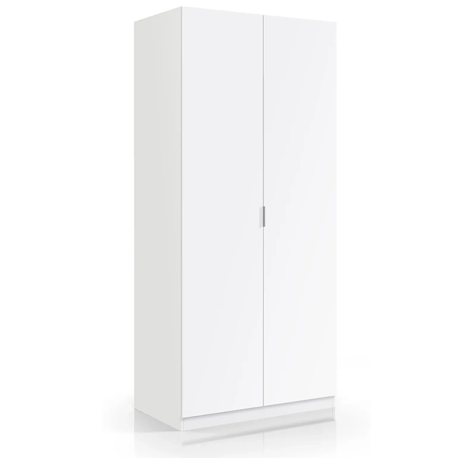 Armadio 81x180h cm 2 ante battenti moderno bianco opaco Oz