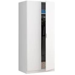 Armadio 81x180h cm 2 ante battenti moderno bianco opaco Oz
