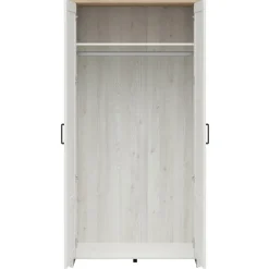 Armadio 102x201h cm 2 ante bianco frassinato rovere Lars
