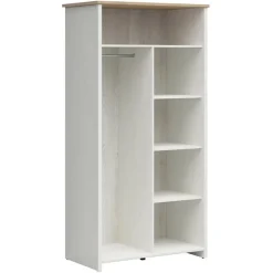 Armadio 102x201h cm 2 ante bianco frassinato rovere Lars