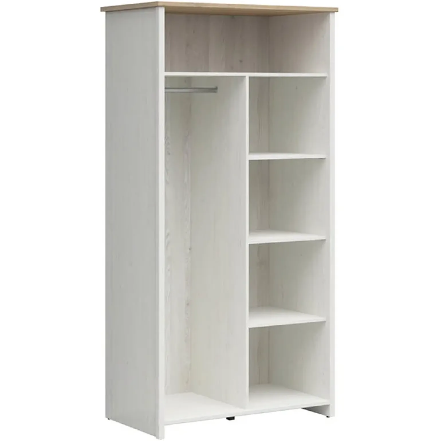 Armadio 102x201h cm 2 ante bianco frassinato rovere Lars