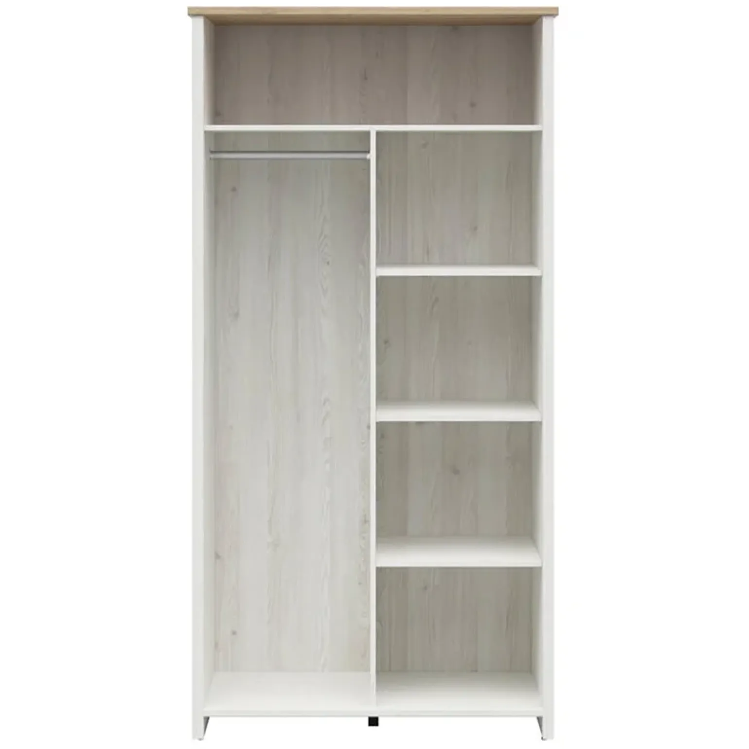 Armadio 102x201h cm 2 ante bianco frassinato rovere Lars
