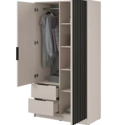 Armadio 105x200h cm 2 ante con specchio beige cashmere Miller