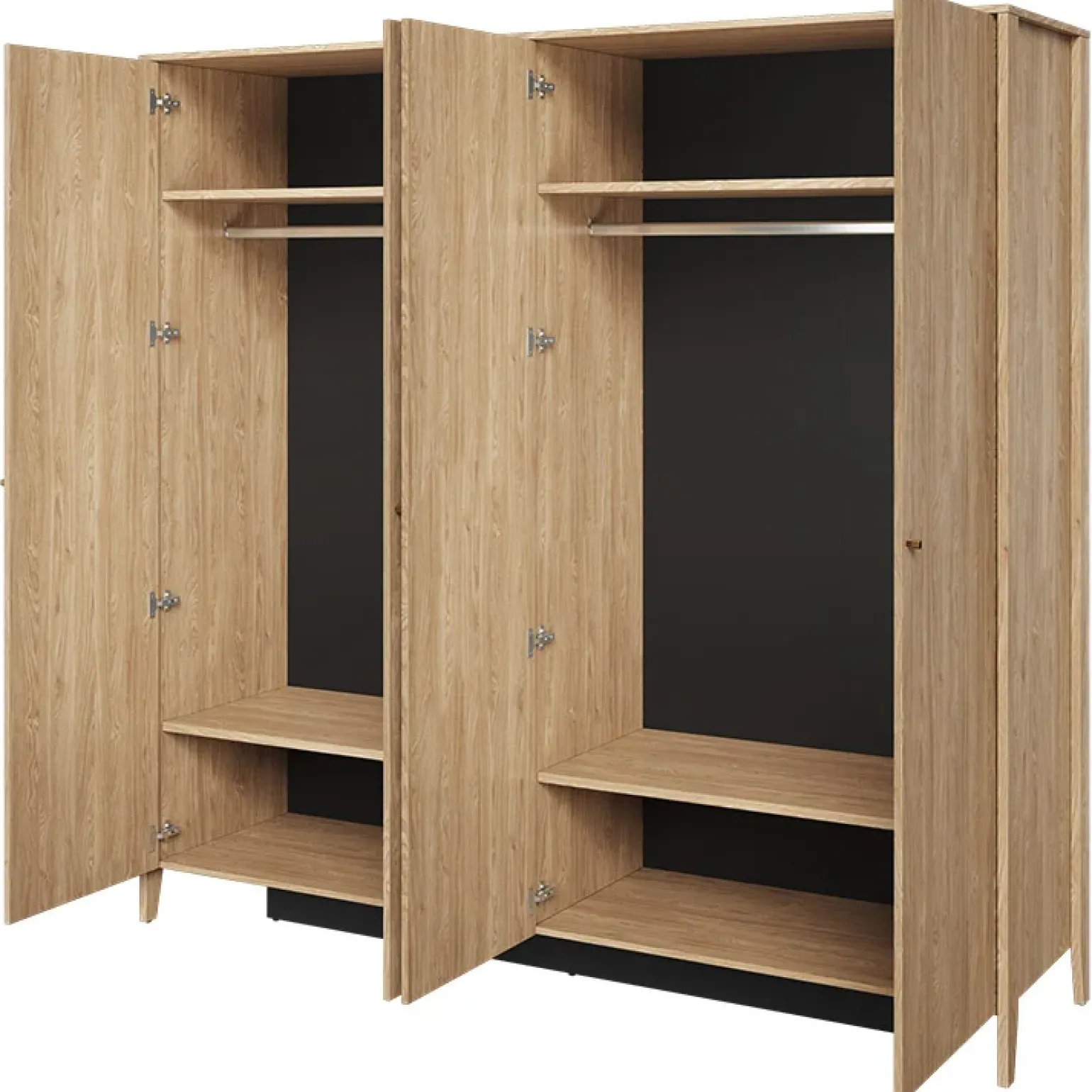 Armadio 220x216h cm 4 ante con specchio rovere Noor