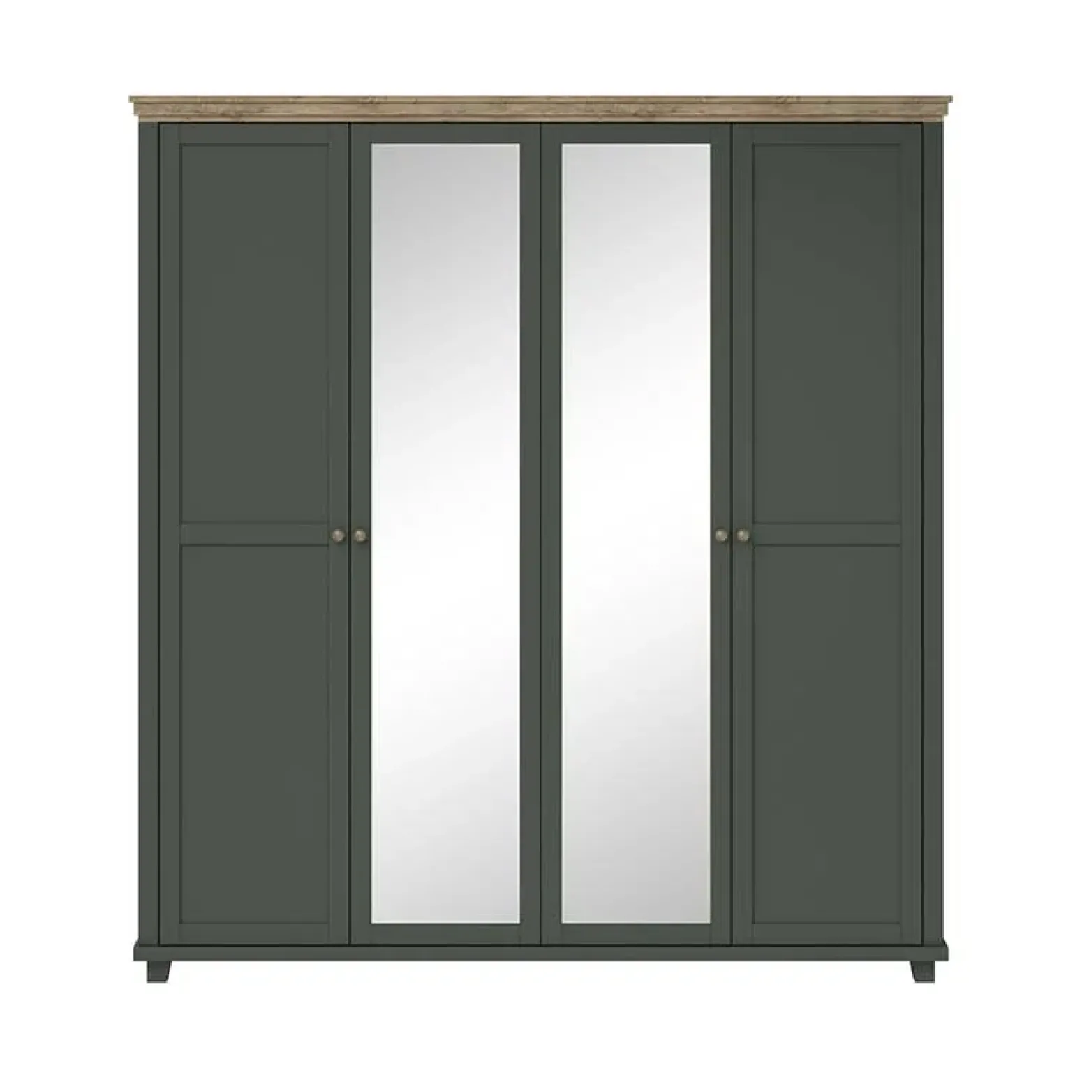 Armadio 200x216h cm 4 ante con specchio verde quercia Texel