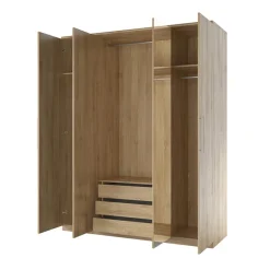 Armadio 161x199h cm 4 ante con specchio rovere Dogliani