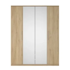 Armadio 161x199h cm 4 ante con specchio rovere Dogliani
