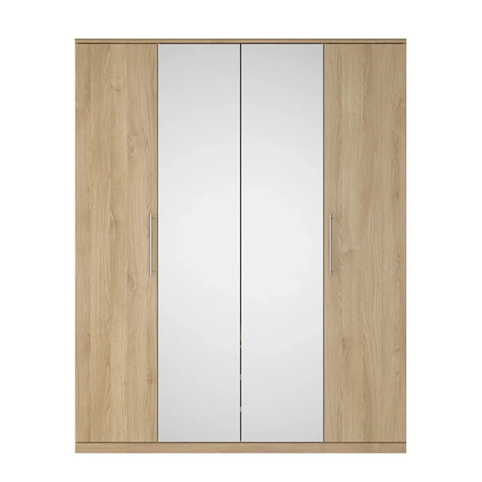 Armadio 161x199h cm 4 ante con specchio rovere Dogliani