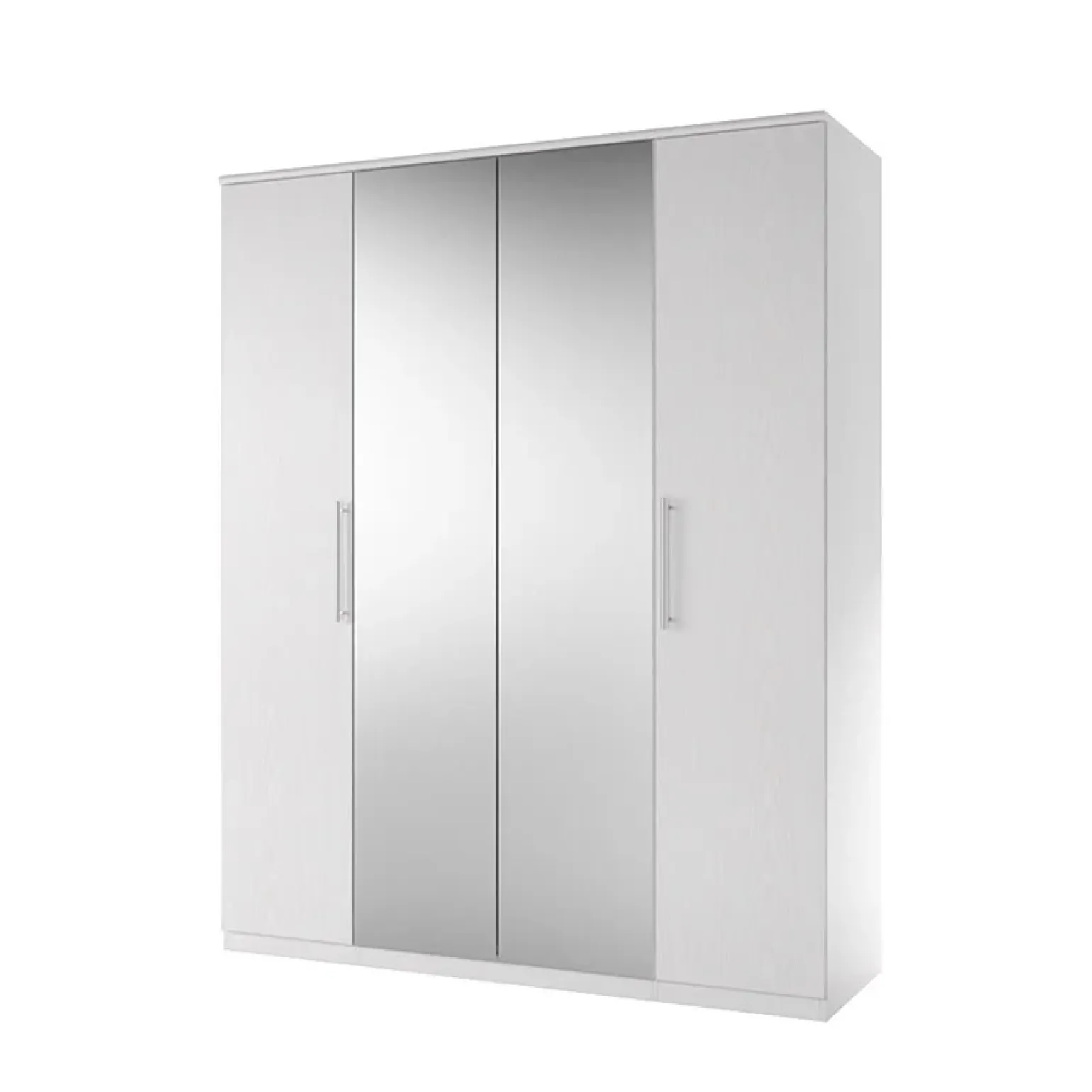 Armadio 161x199h cm 4 ante con specchio bianco frassinato Dogliani