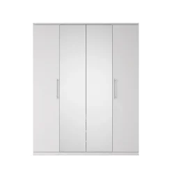 Armadio 161x199h cm 4 ante con specchio bianco frassinato Dogliani