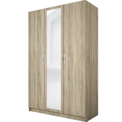 Armadio 120x190h cm 3 ante con specchio rovere sonoma Plutone