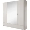 Armadio 213x209h cm 4 ante con specchio beige cannettato Ramis