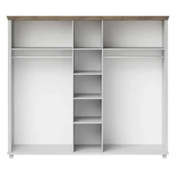 Armadio 246x216h cm 5 ante con specchio pino bianco quercia Texel