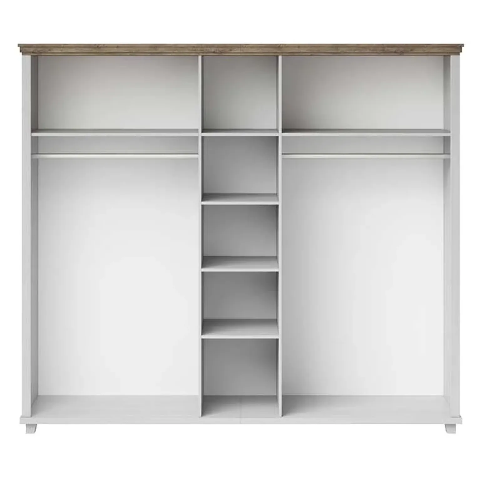 Armadio 246x216h cm 5 ante con specchio pino bianco quercia Texel