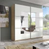 Armadio 200x210h cm 2 ante con specchio rovere bianco Logan Gihome®