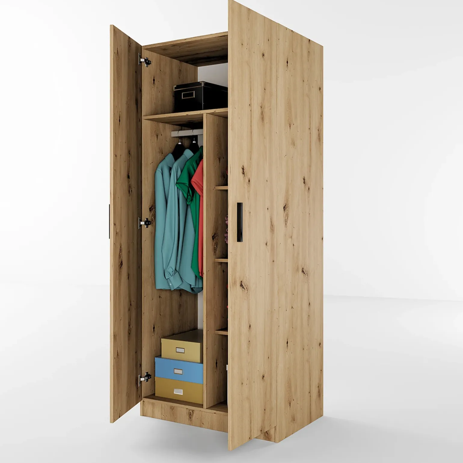 Armadio 80x191h cm 2 ante design rovere rustico Leopardi