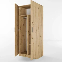 Armadio 80x191h cm 2 ante design rovere rustico Leopardi