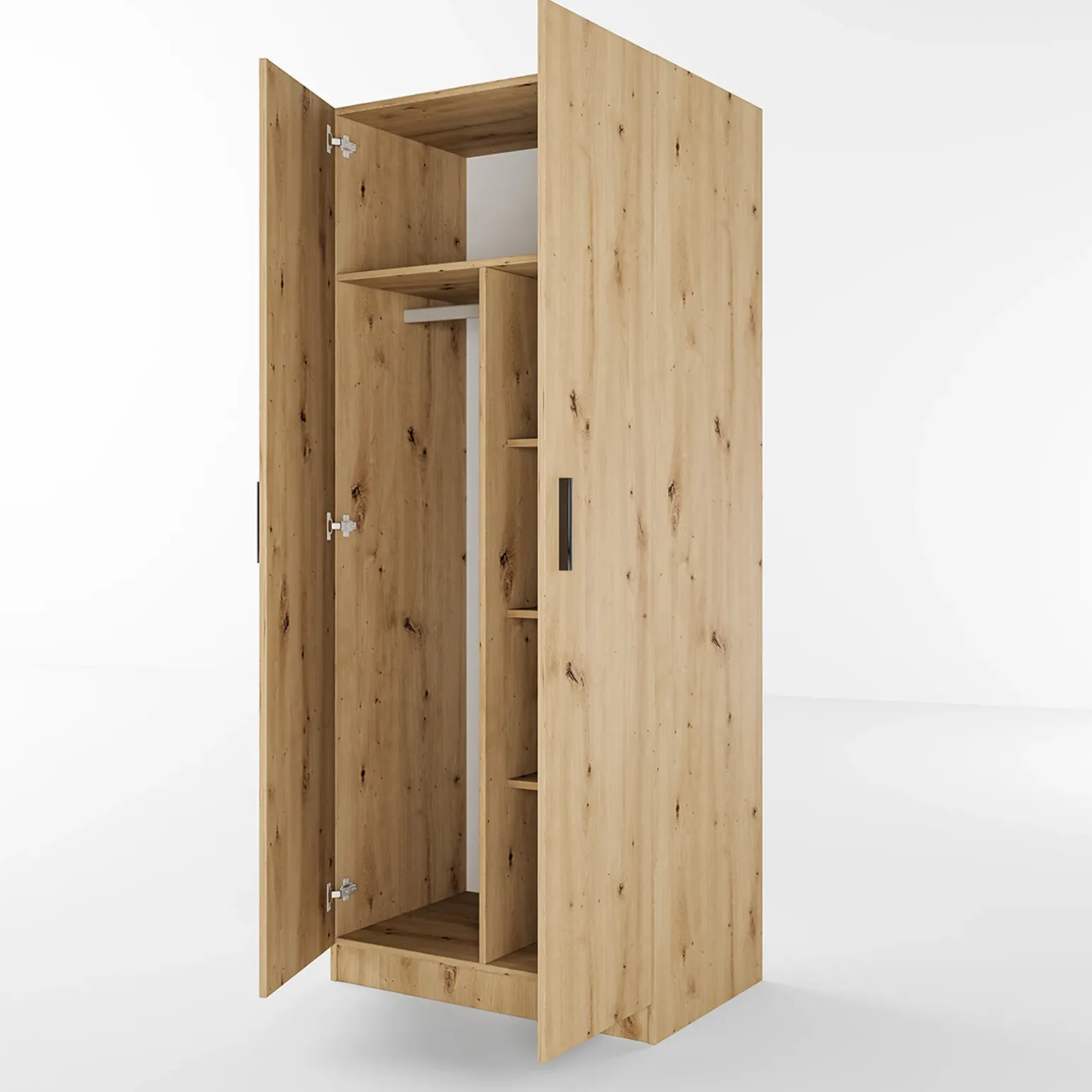 Armadio 80x191h cm 2 ante design rovere rustico Leopardi