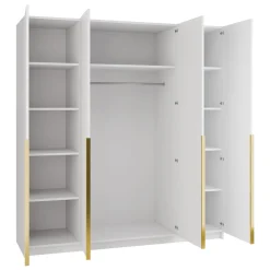 Armadio 200x215h cm 4 ante moderno bianco oro Glammy 4