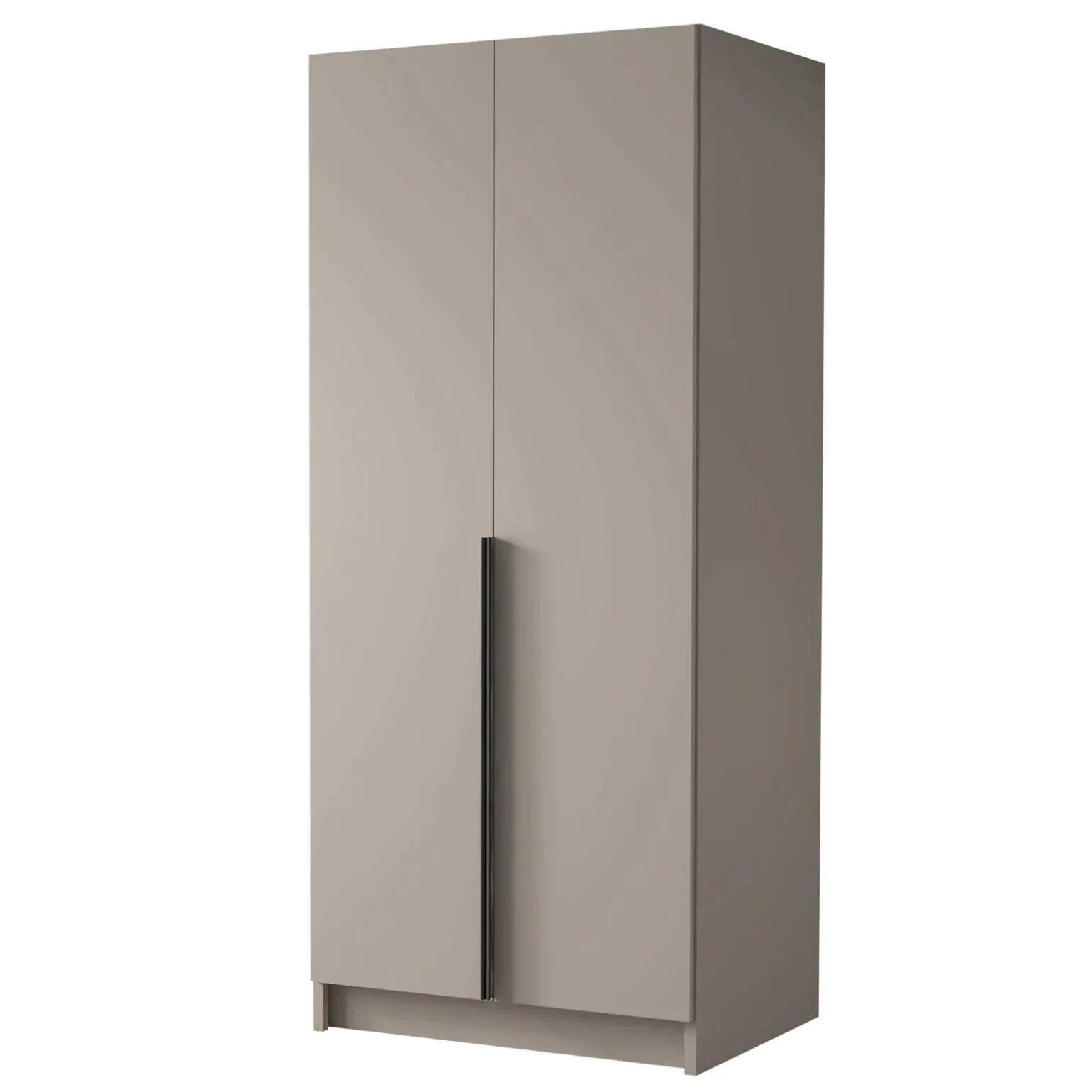 Armadio 100x215h cm 2 ante moderno beige nero Glammy 2