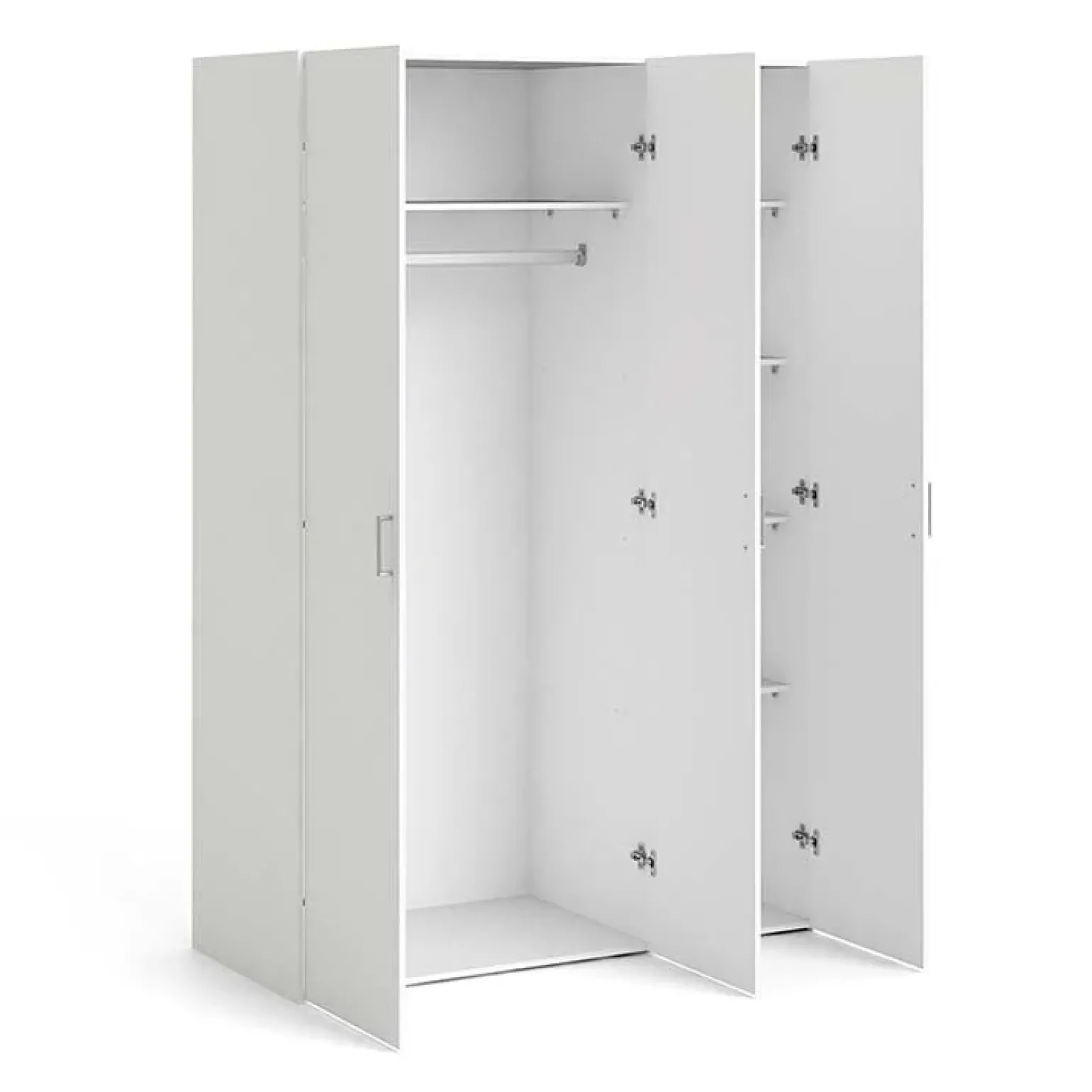 Armadio 116x176h cm 3 ante moderno bianco opaco Light Gihome®