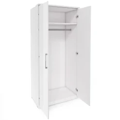Armadio 90x217h cm 2 ante moderno bianco opaco e lucido Naper
