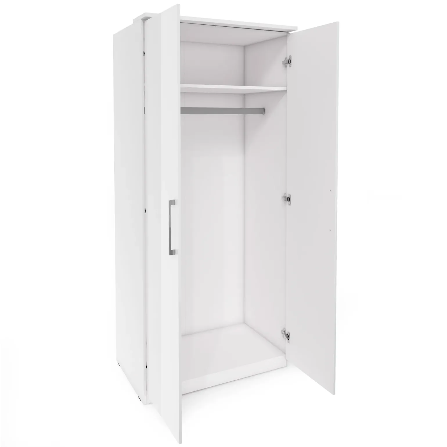 Armadio 90x217h cm 2 ante moderno bianco opaco e lucido Naper