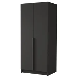 Armadio 100x215h cm 2 ante moderno nero Glammy 2