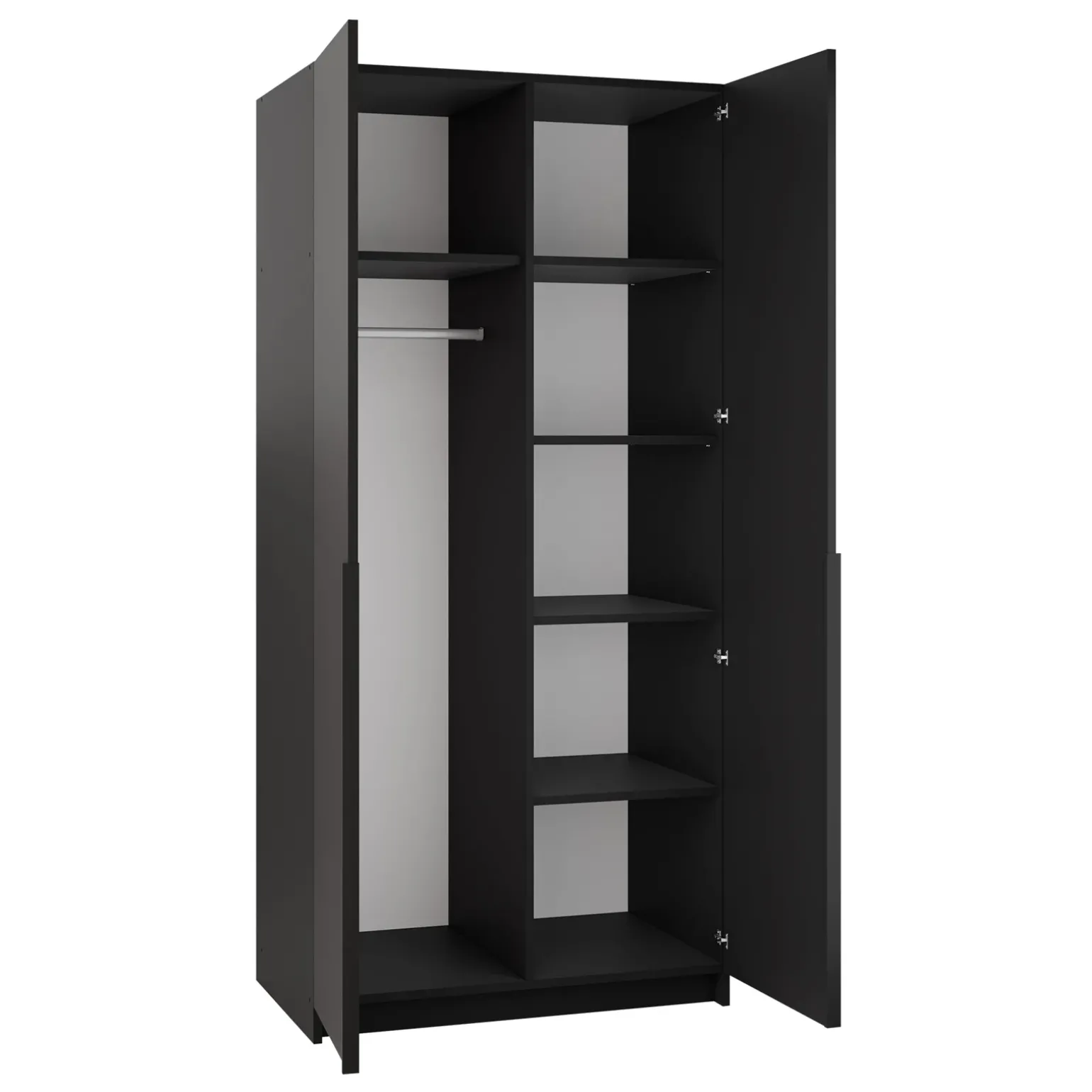 Armadio 100x215h cm 2 ante moderno nero Glammy 2