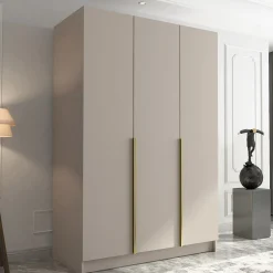 Armadio 150x215h cm 3 ante moderno beige oro Glammy 3