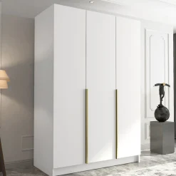 Armadio 150x215h cm 3 ante moderno bianco oro Glammy 3