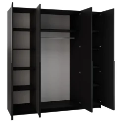 Armadio 200x215h cm 4 ante moderno nero Glammy 4