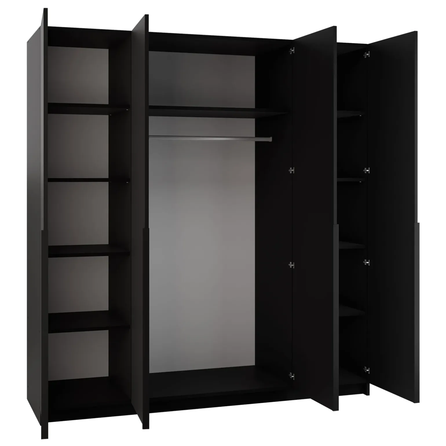 Armadio 200x215h cm 4 ante moderno nero Glammy 4
