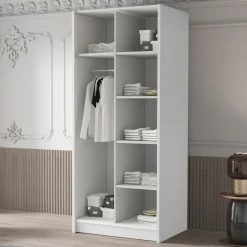 Armadio 100x215h cm 2 ante moderno bianco nero Glammy 2