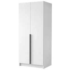 Armadio 100x215h cm 2 ante moderno bianco nero Glammy 2