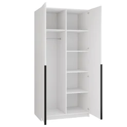 Armadio 100x215h cm 2 ante moderno bianco nero Glammy 2