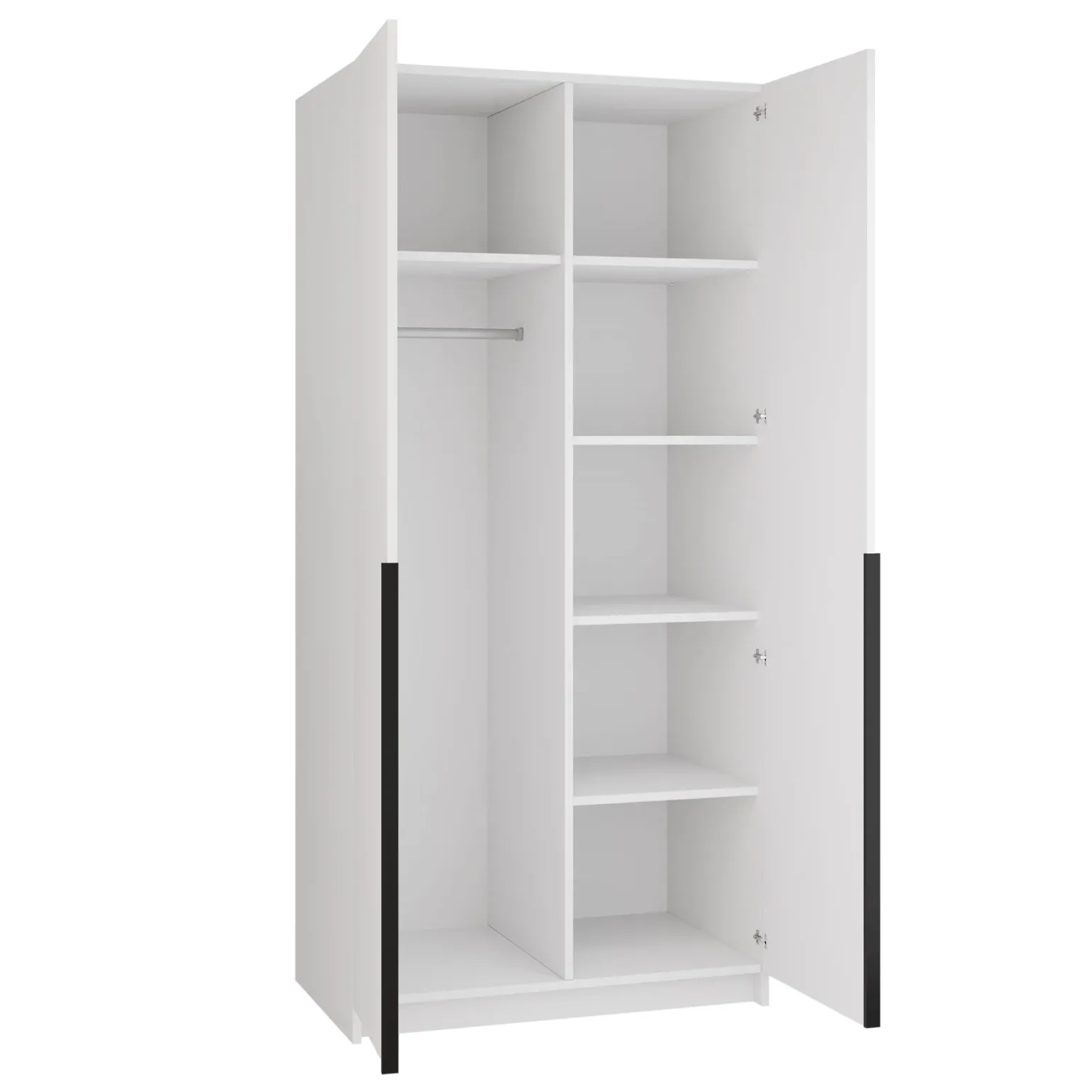 Armadio 100x215h cm 2 ante moderno bianco nero Glammy 2