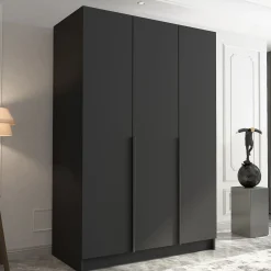 Armadio 150x215h cm 3 ante moderno nero Glammy 3
