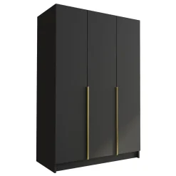 Armadio 150x215h cm 3 ante moderno nero oro Glammy 3