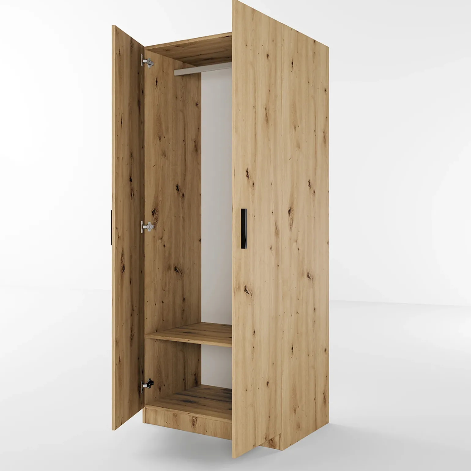 Armadio 80x191h cm 2 ante moderno rovere rustico Ilario
