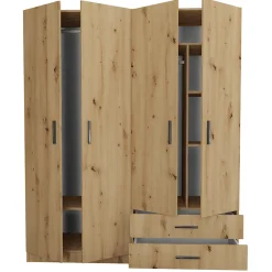 Armadio 80x191h cm 2 ante moderno rovere rustico Ilario