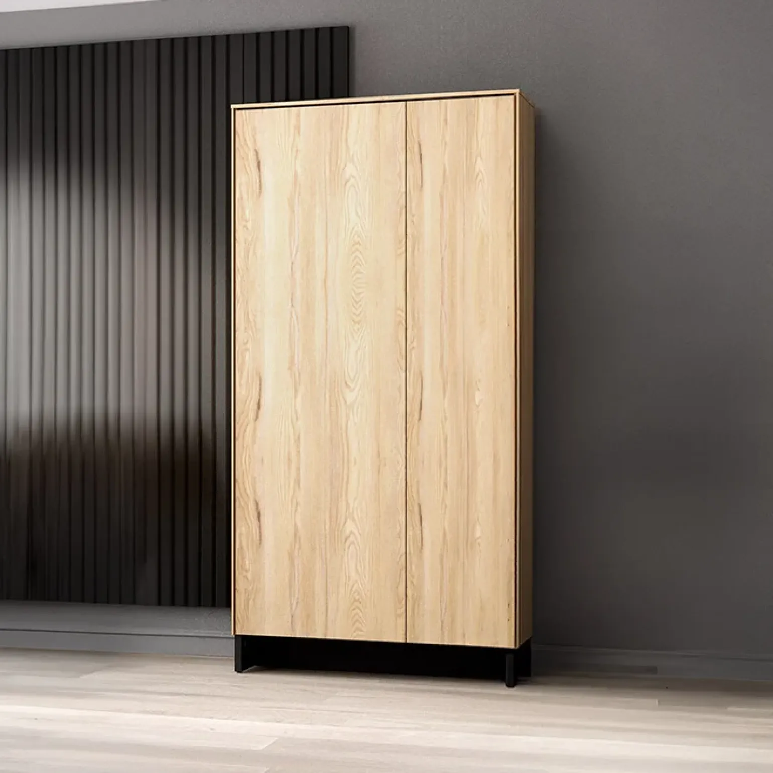 Armadio 92x196h cm 2 ante rovere nero Alabaster