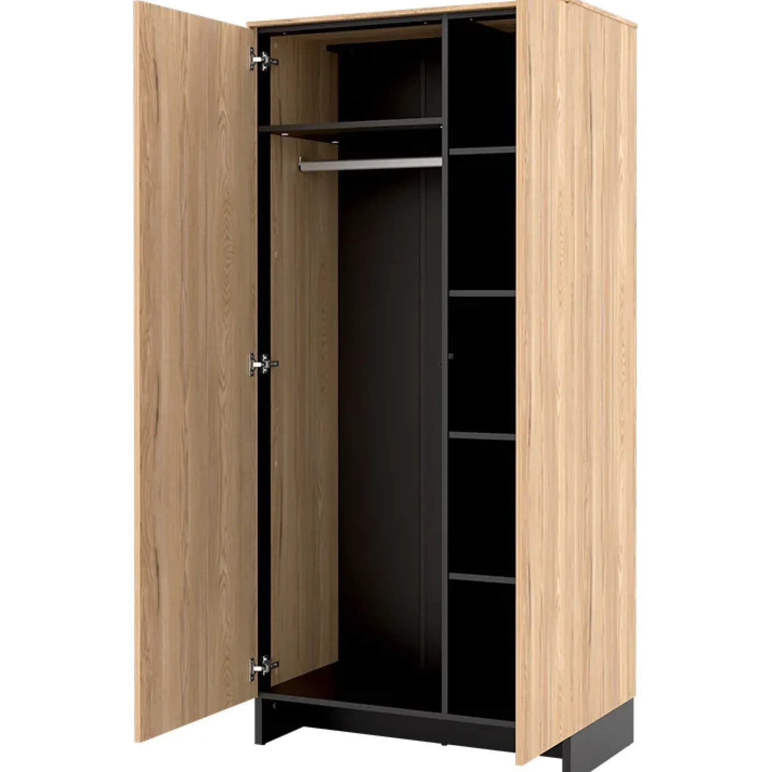 Armadio 92x196h cm 2 ante rovere nero Alabaster