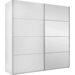 Armadio 200x210h cm 2 ante scorrevoli con specchio bianco Lilly