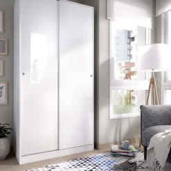 Armadio 100x204h cm 2 ante scorrevoli bianco lucido Royal