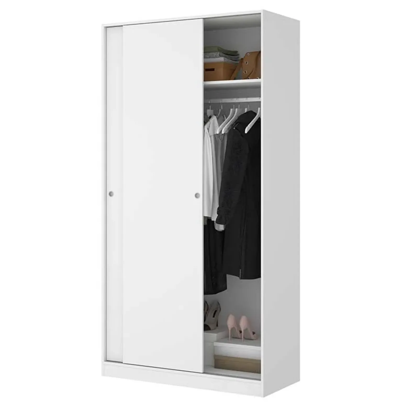 Armadio 100x204h cm 2 ante scorrevoli bianco lucido Royal