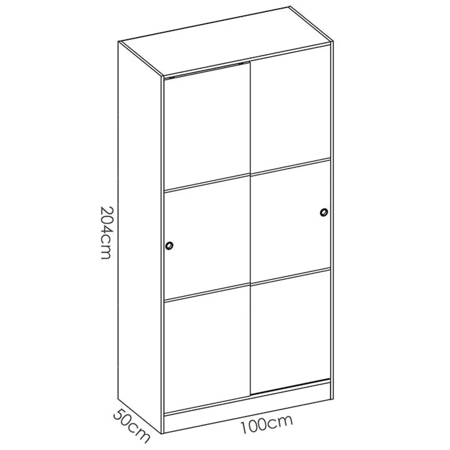Armadio 100x204h cm 2 ante scorrevoli bianco lucido Royal