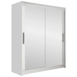 Armadio 150x200h cm 2 ante scorrevoli con specchio bianco Lunysia