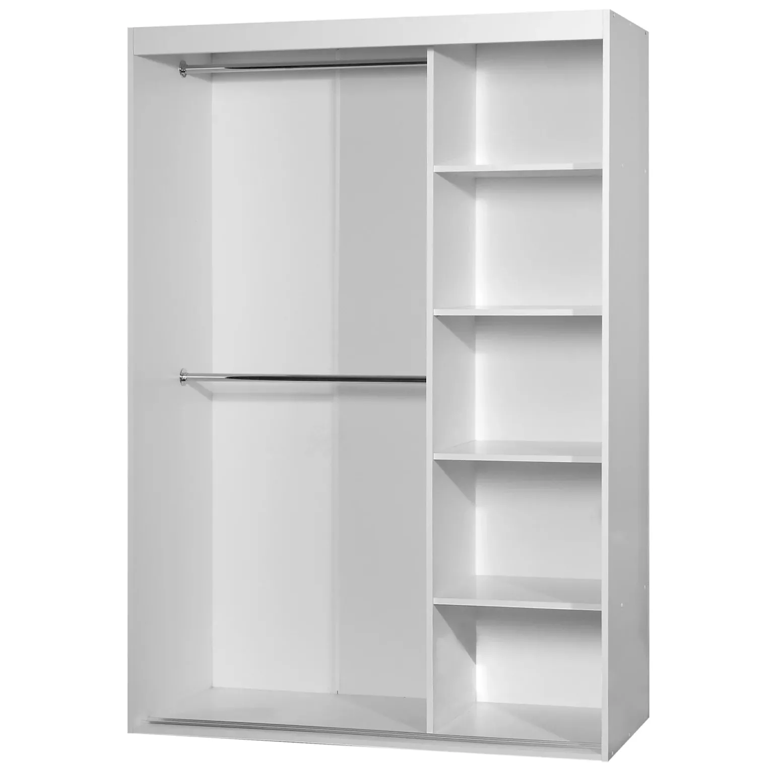 Armadio 120x205h cm 2 ante scorrevoli con specchio bianco Boselia