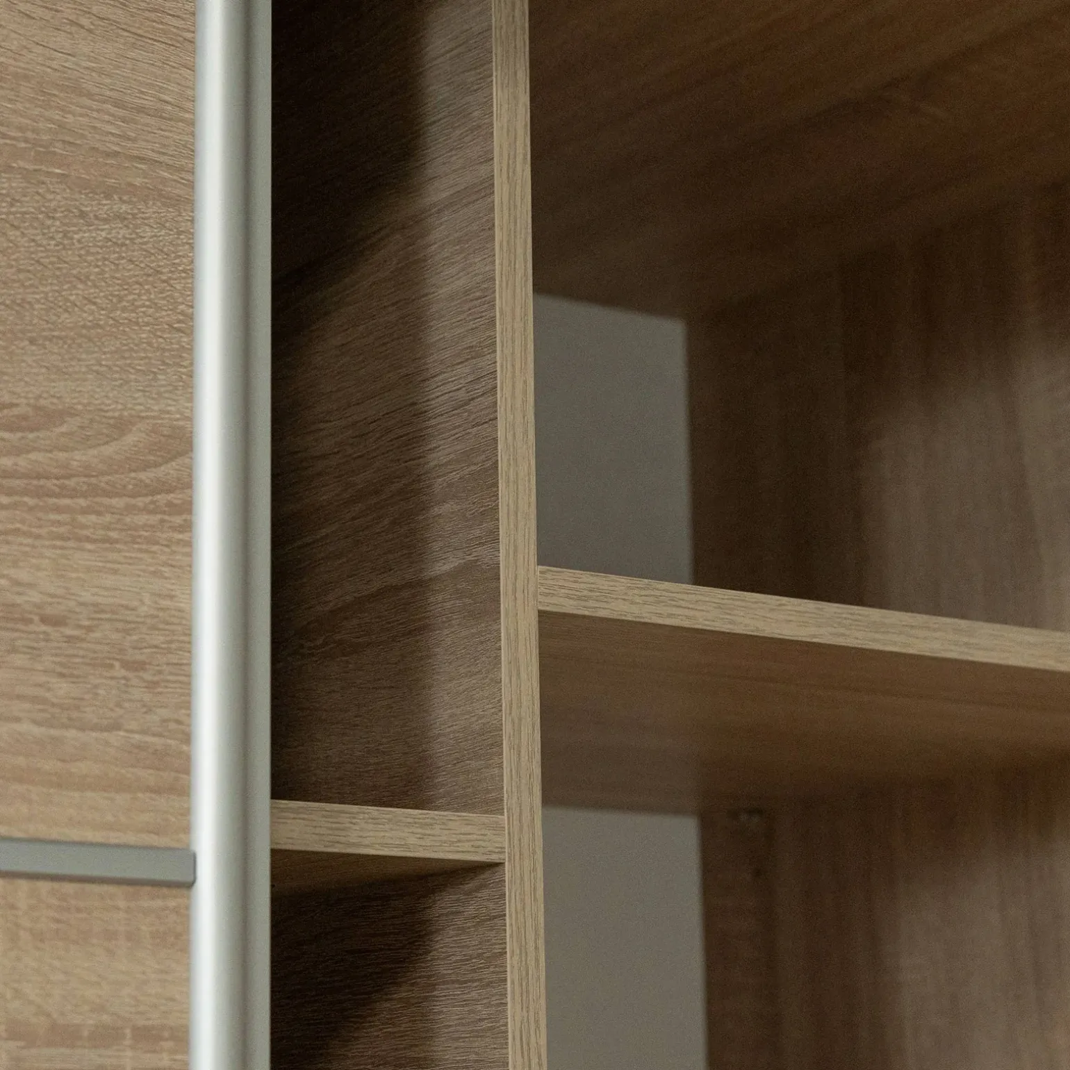 Armadio 200x215h cm 2 ante scorrevoli con specchio rovere sonoma Silven